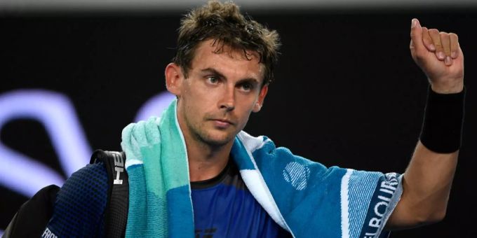 Henri Laaksonen ist trotz seiner Niederlage nach dem geradezu epischen Kampf zufrieden mit seiner Leistung. Henri Laaksonen nach seinem Match.