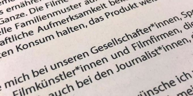 In einem Grusswort zur Berlinale sind mehrmals Gendersternchen zu sehen (Symbolbild). Gendersternchen