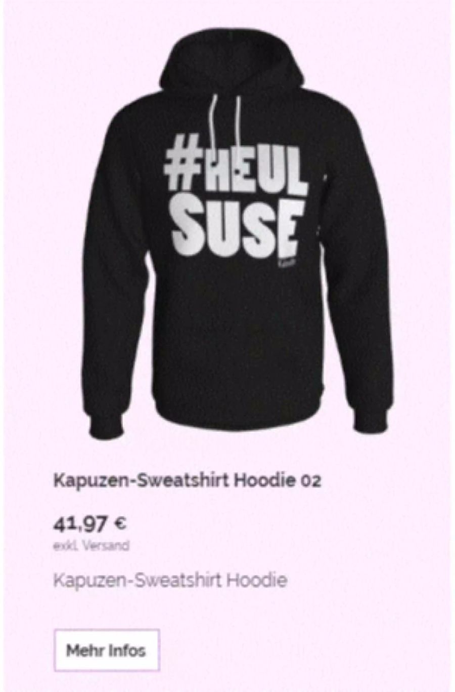 Teurer wirds beim Pulli: Der Hoodie kostet mehr als 40 Euro.