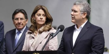 Iván Duque (r), Präsident von Kolumbien