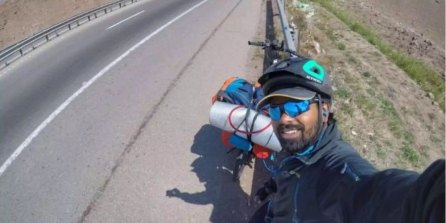 Clifin Francis auf seinem 4200-Kilometer-Weg nach Moskau.