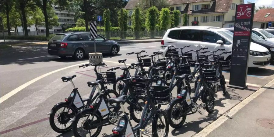 Eine PubliBike-Station in Bern.