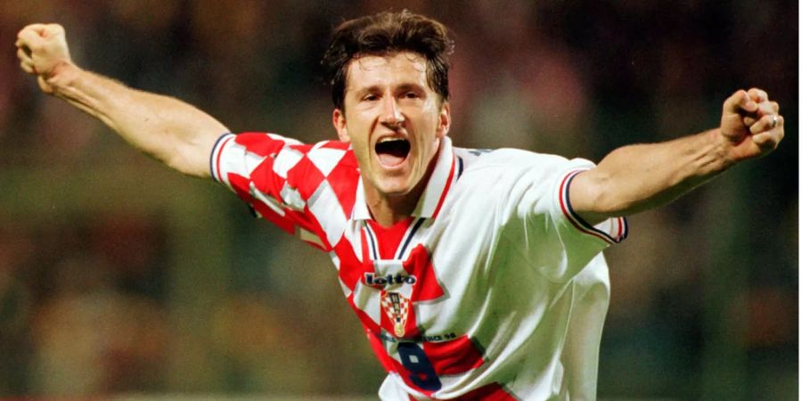 Davor Suker bejubelt einen Treffer an der WM 1998.