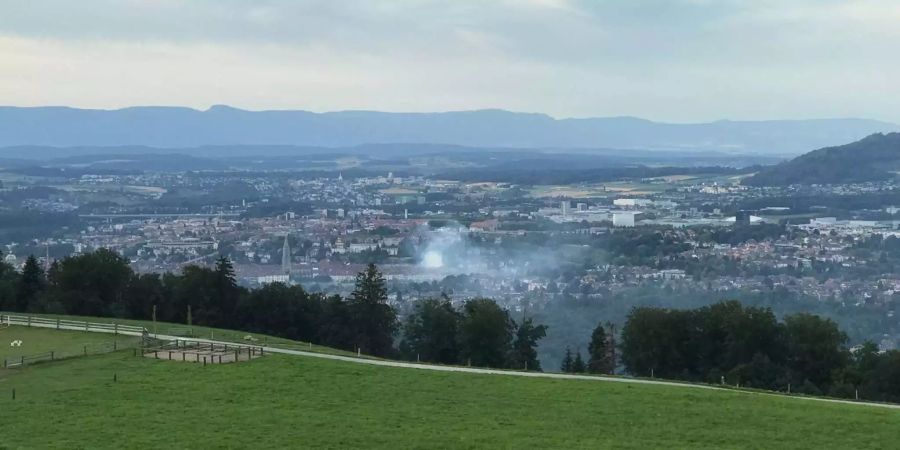 Die Sicht vom Gurten auf die Stadt Bern.