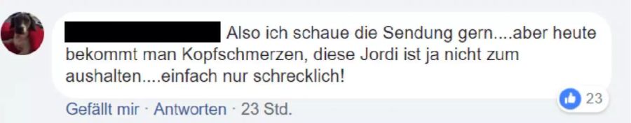 Jordi will hier keiner hören.