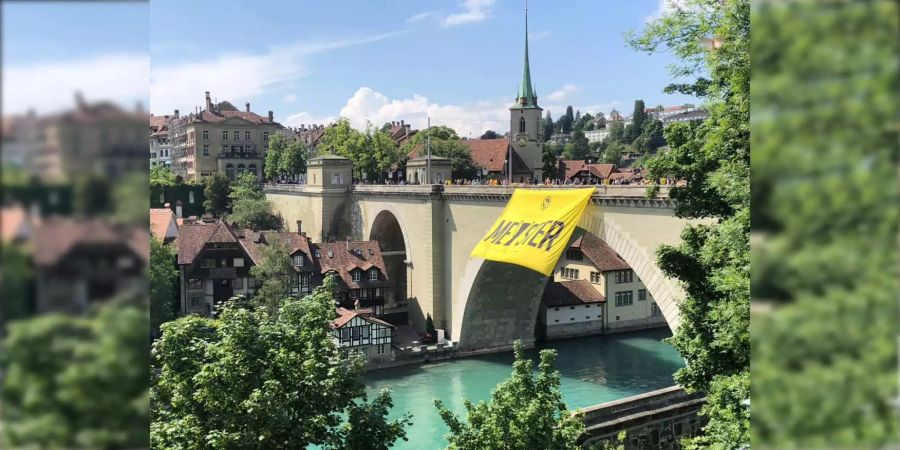 Überall feiert die Bundesstadt den Schweizermeister.