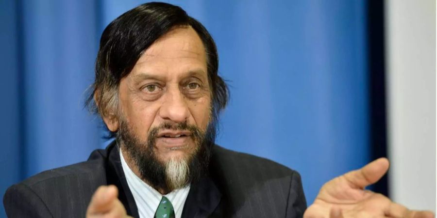 Rajendra Kumar Pachauri während einer Medienkonferenz.