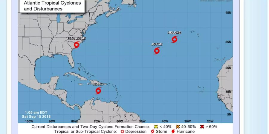 Es sind nebst «Florence» noch andere tropische Stürme unterwegs.