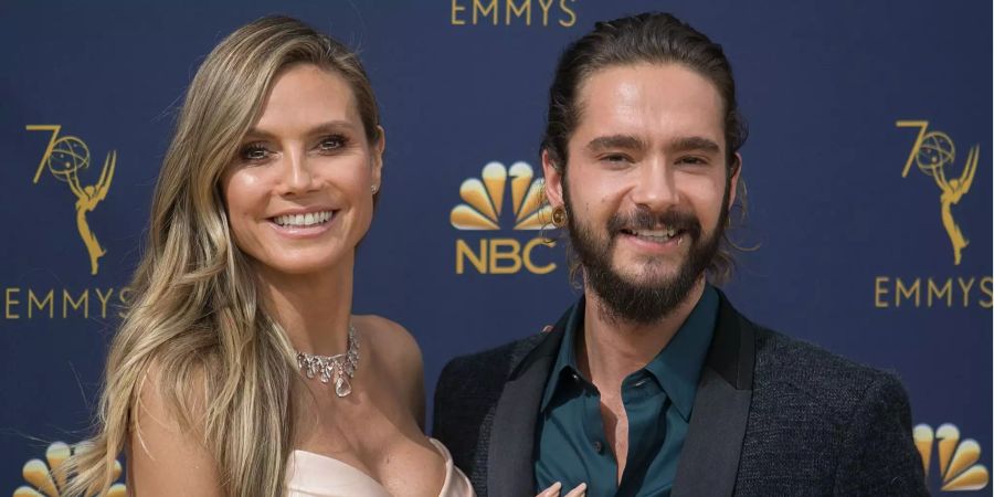 Model und Moderatorin Heidi Klum trifft mit ihrem Freund Tom Kaulitz von der Band "Tokio Hotel" zur Verleihung der 70. Primetime Emmy Awards im Microsoft Theater ein.