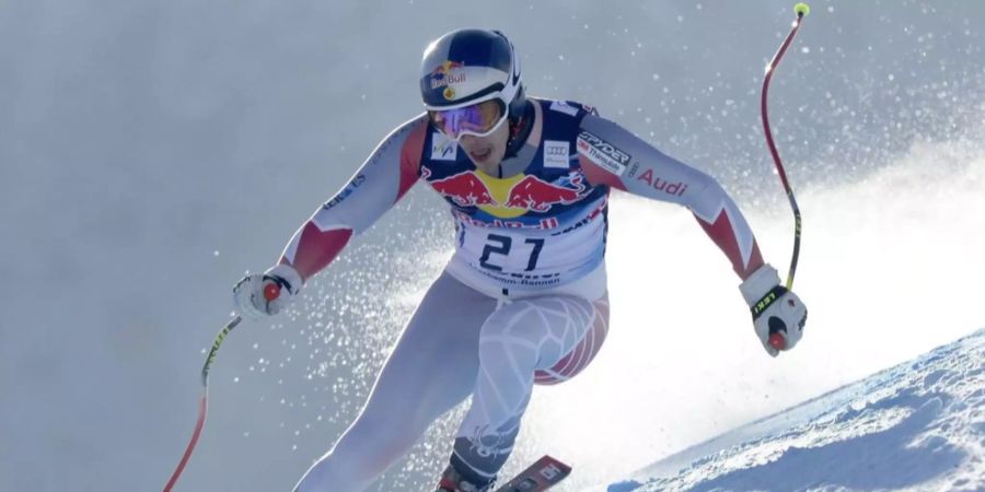 Eric Guay fährt die Abfahrt in Kitzbühel 2013.