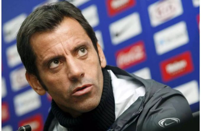 Quique Flores als Trainer bei Atletico Madrid. Quique