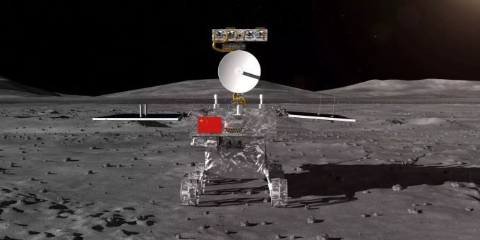 Dieses von der staatlichen chinesischen Verwaltung für Wissenschaft, Technologie und Industrie zur Verfügung gestellte Computerrendering zeigt den noch unbenannten Rover der chinesischen Mondsonde «Chang'e 4». Mondsonde Chang'e 4