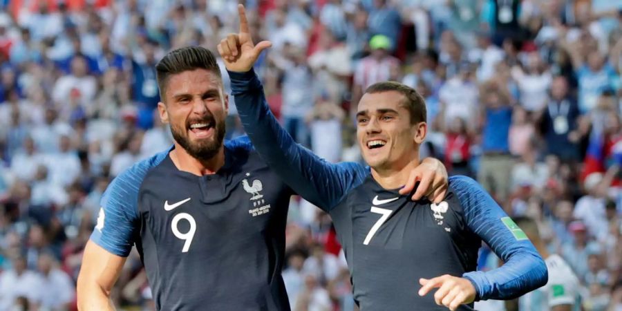 «Versuche, möglichst wenige Tore zu schiessen»: Antoine Griezmann (rechts) mit Olivier Giroud