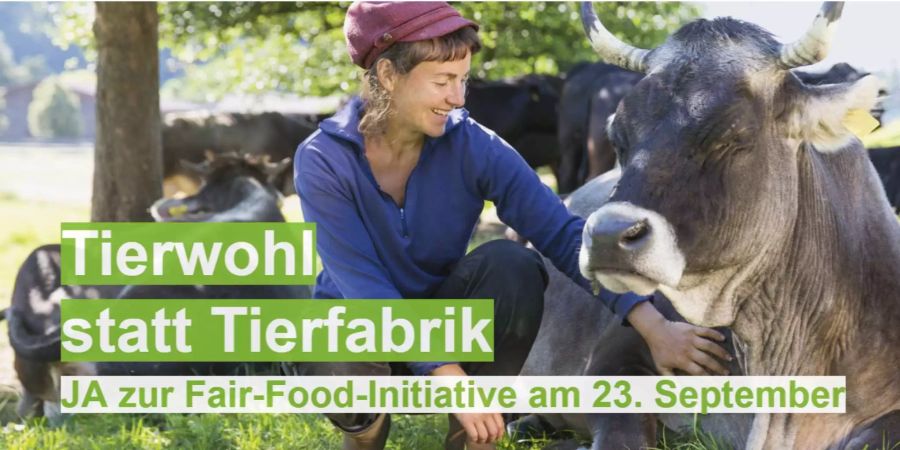 Eines der Kampagnen-Plakate der Initianten der Fair Food-Initiative.