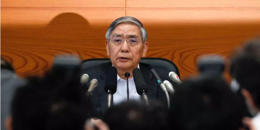 Haruhiko Kuroda, Gouverneur der japanischen Zentralbank, bei einer Pressekonferenz in Tokio.