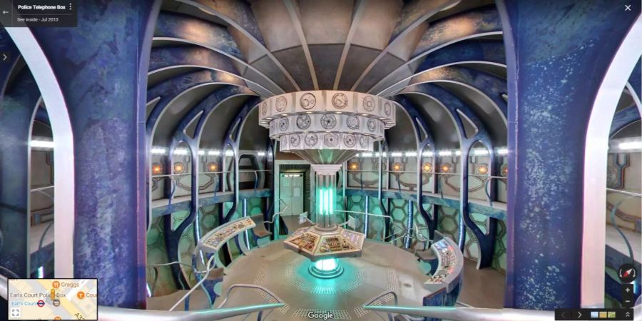 Die Zeit-Raum-Maschine TARDIS aus der BBC-Science-Fiction-Kultserie Doctor Who.