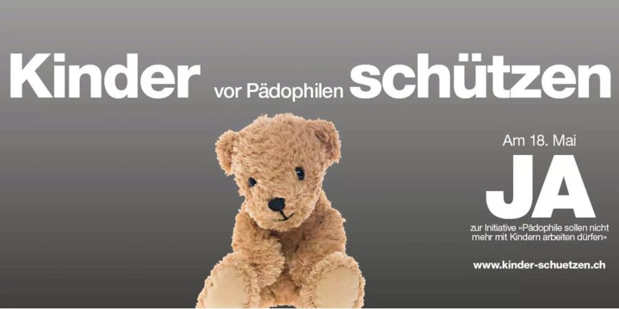 Ein Wahlplakat zur Pädophilen-Initiative.