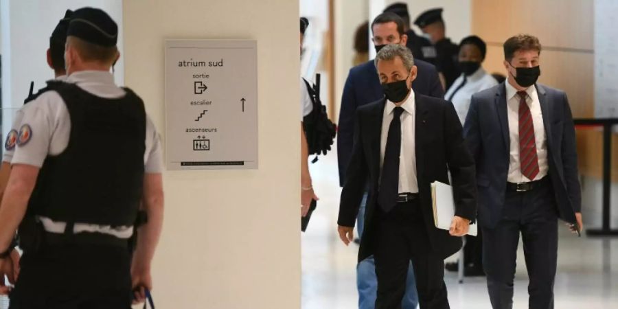 Nicolas Sarkozy bei seinem Erscheinen vor Gericht