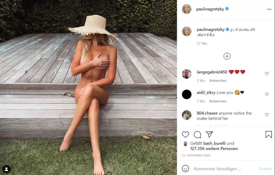 Mit diesem Nackt-Foto auf Instagram sorgte Paulina Gretzky für Schlagzeilen.