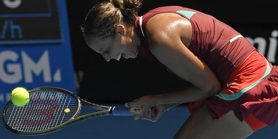 Madison Keys aus den USA feiert nach ihrem Sieg. Foto: Andy Brownbill/AP/dpa