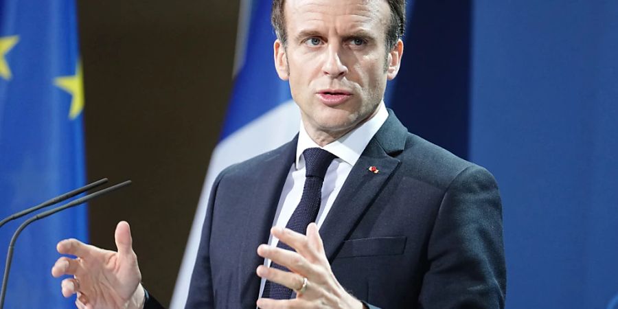 Frankreichs Staatspräsident Emmanuel Macron. Foto: Kay Nietfeld/dpa-Pool/dpa