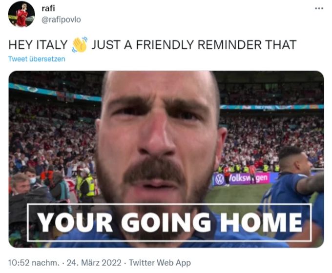 WM 2022 Engländer machen sich über Italiens QualiAus lustig