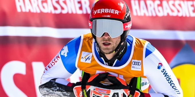 Justin Murisier schnappt sich den Schweizermeister-Titel im Super G. skisport murisier super g