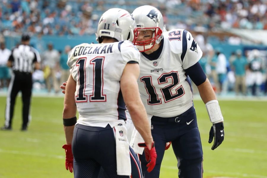 Julian Edelman (l.) und Tom Brady (r.) gehören während Jahren zu den besten Quarterback-Receiver-Duos in der NFL.