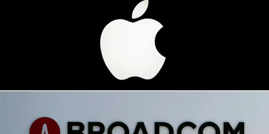 Logos von Apple und Broadcom