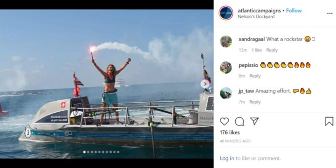 Gabi Schenkel ist die erste Schweizerin, die den Atlantik im Alleingang überquert hat. Gabi Schenkel rudern Atlantik