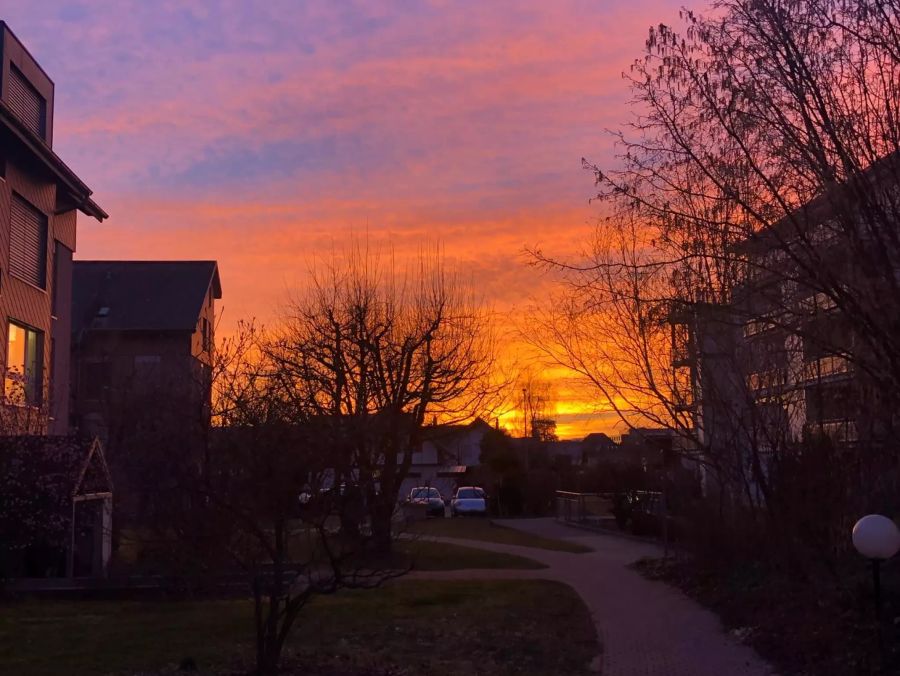 Das Abendrot über Murten FR.