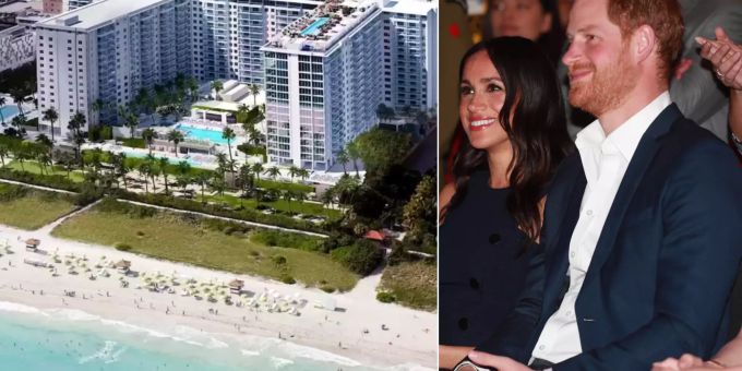 Prinz Harry und seine Ehefrau Meghan traten bei einer Veranstaltung der US-Grossbank JP Morgan in Miami auf. prinz harry meghan markle