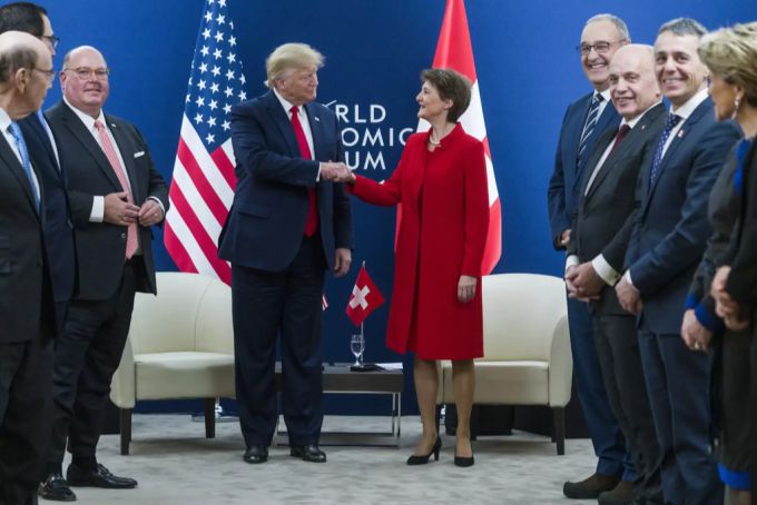 US-Präsident Donald Trump und auch alle sieben Bundesräte waren am WEF 2020. donald trump bundesrat