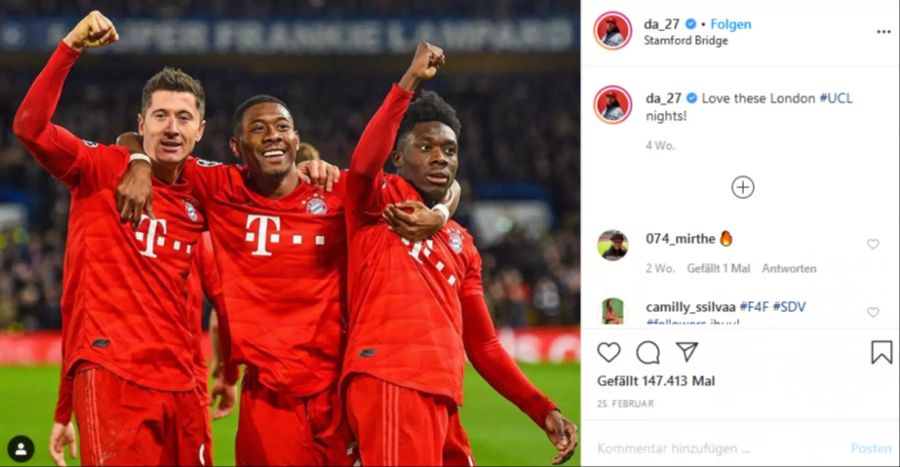 Spielt David Alaba bald nicht mehr mit Lewandowski und Davies im Team?