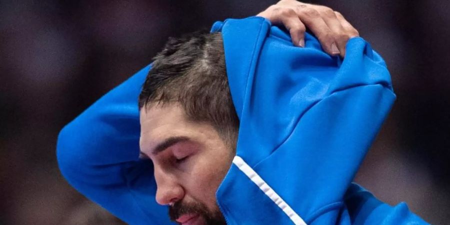 Frankreichs Superstar Nikola Karabatic war nach dem EM-Aus bedient. Foto: Robert Michael/dpa-Zentralbild/dpa