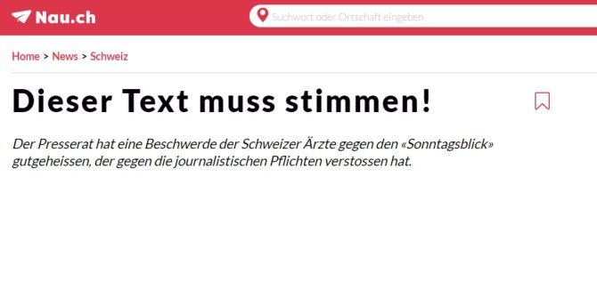 Screenshot von Nau.ch mit einem wahren Titel.