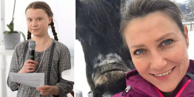 Greta Thunberg begeistert Märtha Louise. Greta Thunberg und Märtha Louise