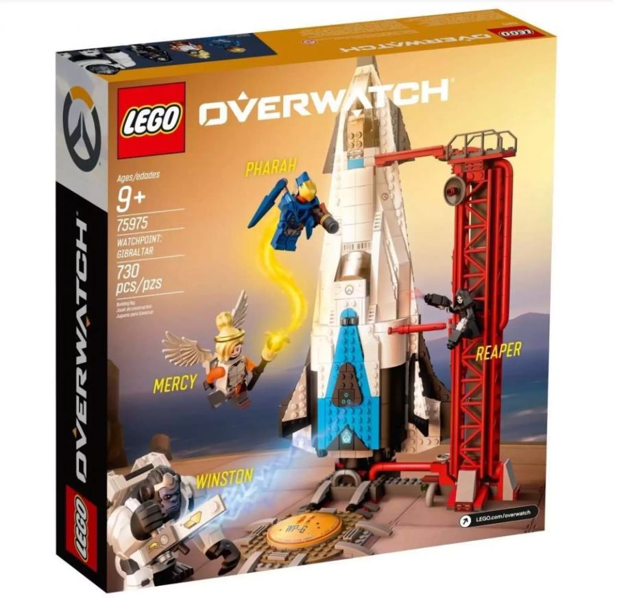 Overwatchs Lego Set mit Mercy, Pharah, Reaper und Winston.