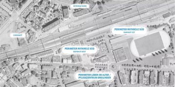Übersicht der Planungsperimeter südlich des Bahnhofs