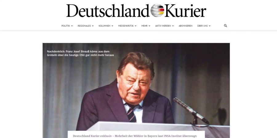 Die Homepage des «Deutschlandkuriers».