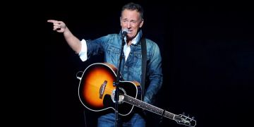 Bruce Springsteen an einem Konzert.