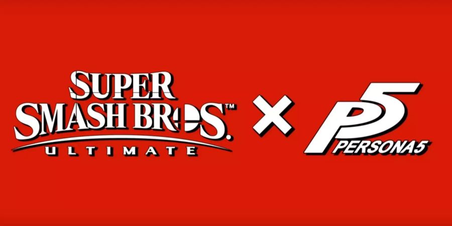 Das Super Smash Bros. Ultimate Logo neben dem Persona 5 Logo.