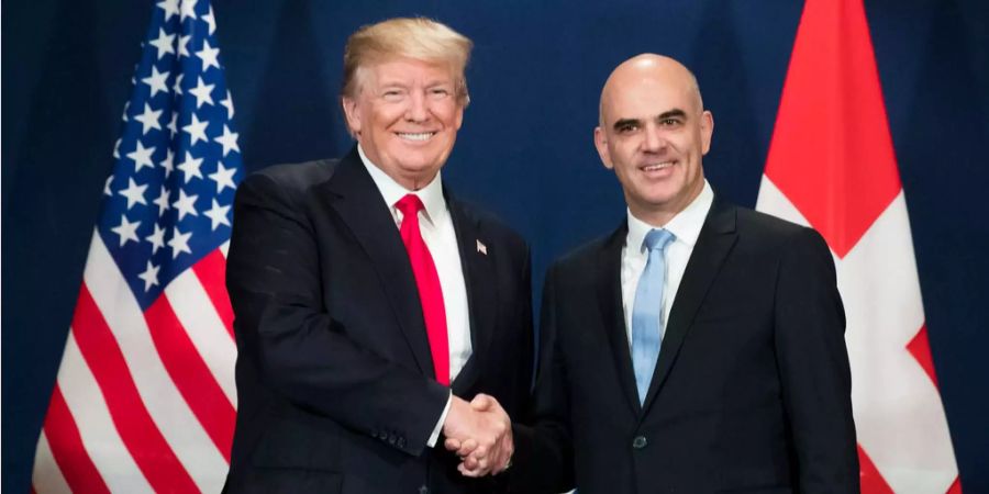 US-Präsident Donald Trump und Bundespräsident Alain Berset am WEF in Davos.