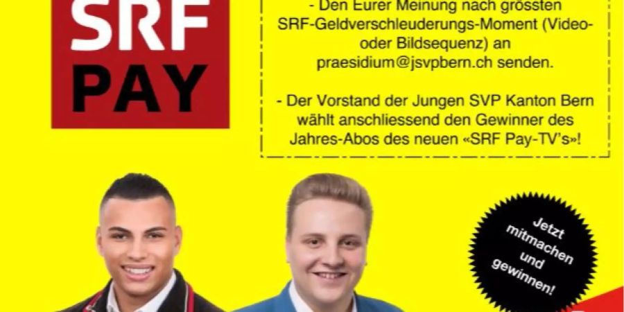 Die jungen SVP-Politiker lancieren diese Woche einen Wettbewerb.