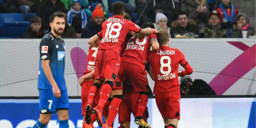 Freude in Leverkusen: Bayer steht nach dem Sieg über Hoffenheim auf Platz zwei der Tabelle.