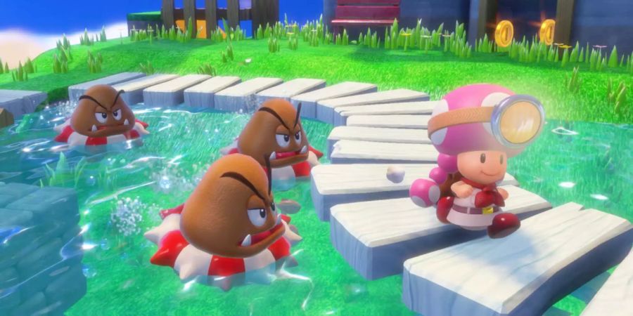 Toadette, die Gefährtin von Kapitän Toad, ist auch spielbar. (Bild der Switch-Version)