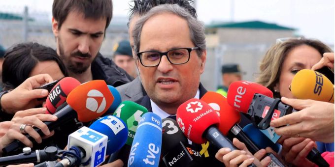 Joaquim Torra mag sich nicht mit dem spanischen König blicken lassen. Joaquim Torra mag sich nicht mit dem spanischen König blicken lassen.