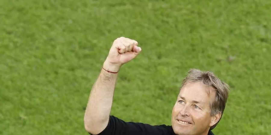 Hätte sich auch dänische Unterstützung im Stadion gewünscht: Trainer Kasper Hjulmand. Foto: Koen Van Weel/EPA Pool via AP/dpa