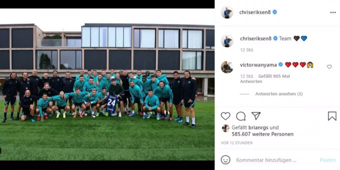 Christian Eriksen stattet seinen Kollegen bei Inter Mailand einen Besuch ab. Christian Eriksen
