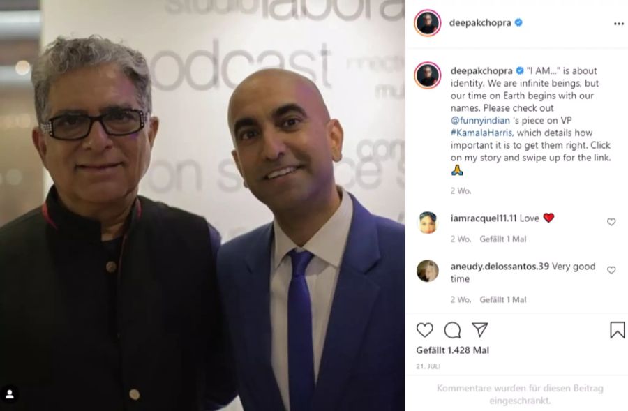 Heilpraktiker Deepak Chopra (l.) steht Meghan Markle nahe.